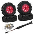 thumbnail image 2 of Milaget 4 Pcs 1/30 Roues et Pneus de Voiture RC Accessoires Haute Performance pour SCX30 Rouge, 2 of 9