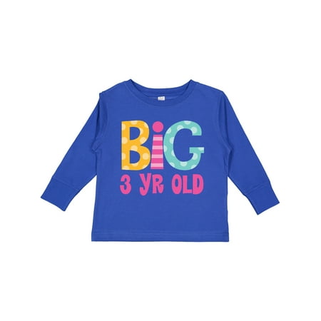 

Inktastic Big 3 Year Old 3rd Birthday Girls Long Sleeve Toddler T-Shirt