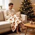 thumbnail image 4 of Christmas Print Throw Blanket, Festive Holiday Pattern Cover, Soft Cozy for Sofa Couch Bed Home Decor, 4 of 7