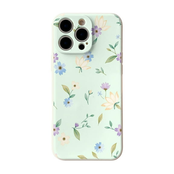 SKLYDDI Multicolor Serene Botanical for iPhone 16 Pro Max Case - Pastel Flower & Leaf Pattern, TPU Flexible Cover, Aesthetic Cute