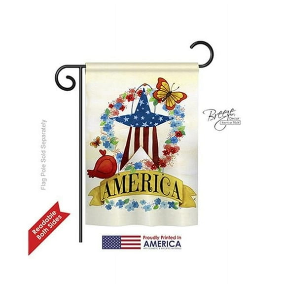Breeze Decor G161073-BO America Banner Star Americana Patriotic Impressions Decorative Vertical 13" x 18.5"