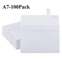 HOHAHO 100 pack White A7 Envelopes for 5x7 CardsPeal & Stick,Perfect for Wedding Baby Shower Conferences, Parties Photo,5x25x7.25inch