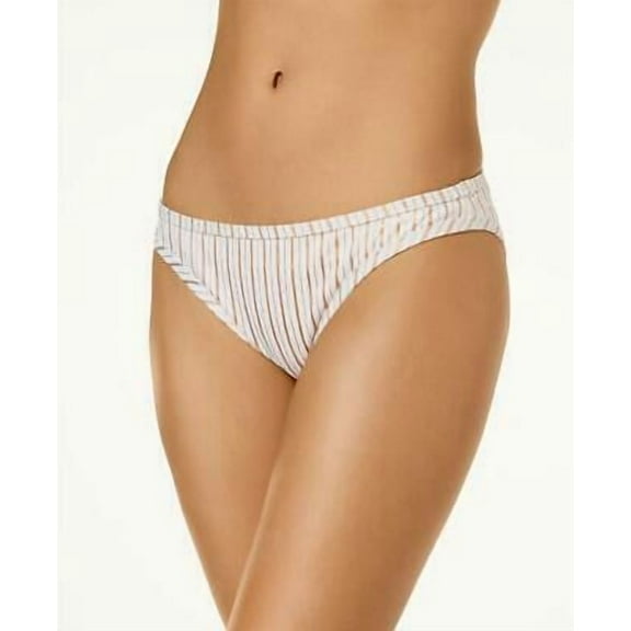 Hula Honey Juniors' Gold Metallic Stripe Bikini Bottom Swimsuit Size S MSRP $28