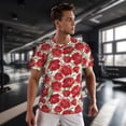 thumbnail image 3 of Wukai Rose Flowers Print Men's Short-Sleeved Mesh T-Shirt,Quick-Dry Short Sleeve Workout T-Shirt-XX-Large, 3 of 8