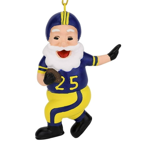- Tree Buddees Touchdown Santa Christmas Sports Football Ornament (Blue & Yellow)