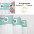 thumbnail image 5 of Pure Light Cyan No Hook Shower Curtain Waterproof, Bathroom Curtains with Snap in Liners and See Through Top Window, Simple Solid Color Hotel Style Bathtub Curtains Shower 48"Wx72"L, 5 of 8