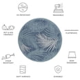 thumbnail image 4 of Safavieh Courtyard Padic Botanical Indoor/Outdoor Area Rug, Aqua/Navy, 6'7" x 6'7" Round, 4 of 8