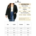 thumbnail image 6 of DARING DIVA Women's Plus Lightweight Long Sleeve Open Front Sweater 1X Black, 6 of 6
