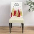 thumbnail image 4 of Chair Covers for Dining Room Set of 6,Christmas Green Xmas Tree Stretch Seat Protector Removable Washable Chairs Slipcovers for Kitchen Banquet Wedding Hotel,Golden Winter Snowflakes on White, 4 of 6