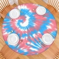 thumbnail image 2 of Colorful Tie Dye Pattern Round Fitted Tablecloth with Elastic Edge,Dining Table Cover Waterproof,Outdoor Round Tablecloth for Camping,Dining,Indoor and Outdoor, 2 of 7