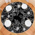 thumbnail image 2 of Round Tablecloth with Elastic Border and Floral Prints, Soft Water-Resistant Polyester Cover, Fits 44-52 Inch Tables for Dining or Patio, 2 of 7