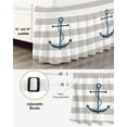 thumbnail image 3 of Nautical Anchor Bed Skirt California King Size 18" Drop Beige and White Striped Ruffled Wrap Around Bed Skirts Adjustable Elastic Bedskirt Dust Ruffle for California King Size Bed, 3 of 7