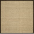 thumbnail image 3 of SAFAVIEH Natural Fiber Arbor Bordered Area Rug, Natural/Dark Brown, 8' x 8' Square - Coastal Design, Natural & Dark Brown, Seagrass, Ideal for Entryway, Kitchen, Living Room, Office, 3 of 12