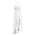 thumbnail image 4 of FRSASU Elegant Women's Ruffle Pleated Long Dress Fashion Sleeveless Halter Irregular Tiered Pleated Flowy Maxi Dresses for Wedding Party White, 4 of 7