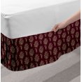 thumbnail image 2 of Maroon Bed Skirt, Rhythmic Paisley Design Antique Damask Style Leaves Like Motifs Illustration, Elastic Bedskirt Dust Ruffle Wrap Around for Bedding Decor, 4 Sizes, Maroon Pale Sepia, by Ambesonne, 2 of 2