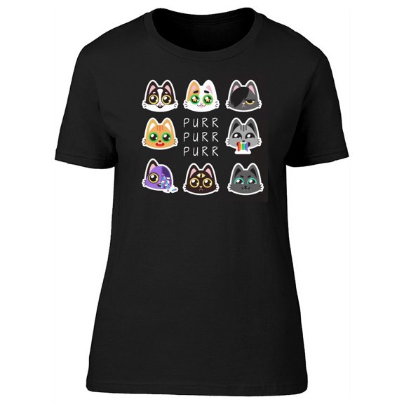 Purr Purr Lovely Kawaii Kittens T-Shirt Women -Image by Shutterstock, Female XX-Large