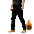 thumbnail image 4 of Huankd Men's Thermal Fleece Lined Tactical Pants Winter Work Cargo Pants Waterproof Insulated Snow Hiking Pants Black XL, 4 of 9