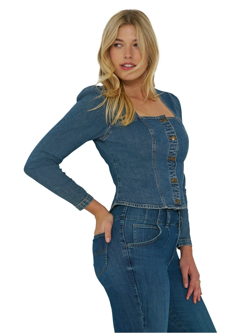 Lee® Women's Heritage Long Sleeve Button-Front Denim Top, Sizes XS