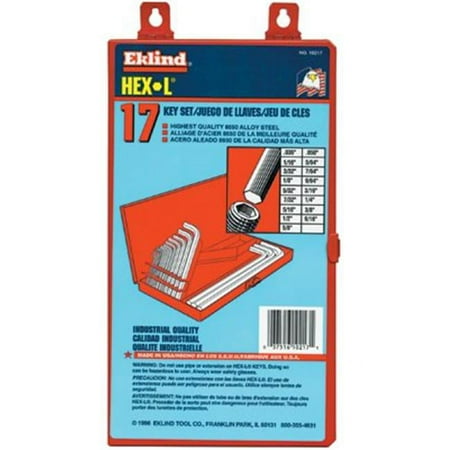 UPC: 0037516102171 | Eklind Tool Hex-L Key Set  17 per set  Hex Tip  Inch
