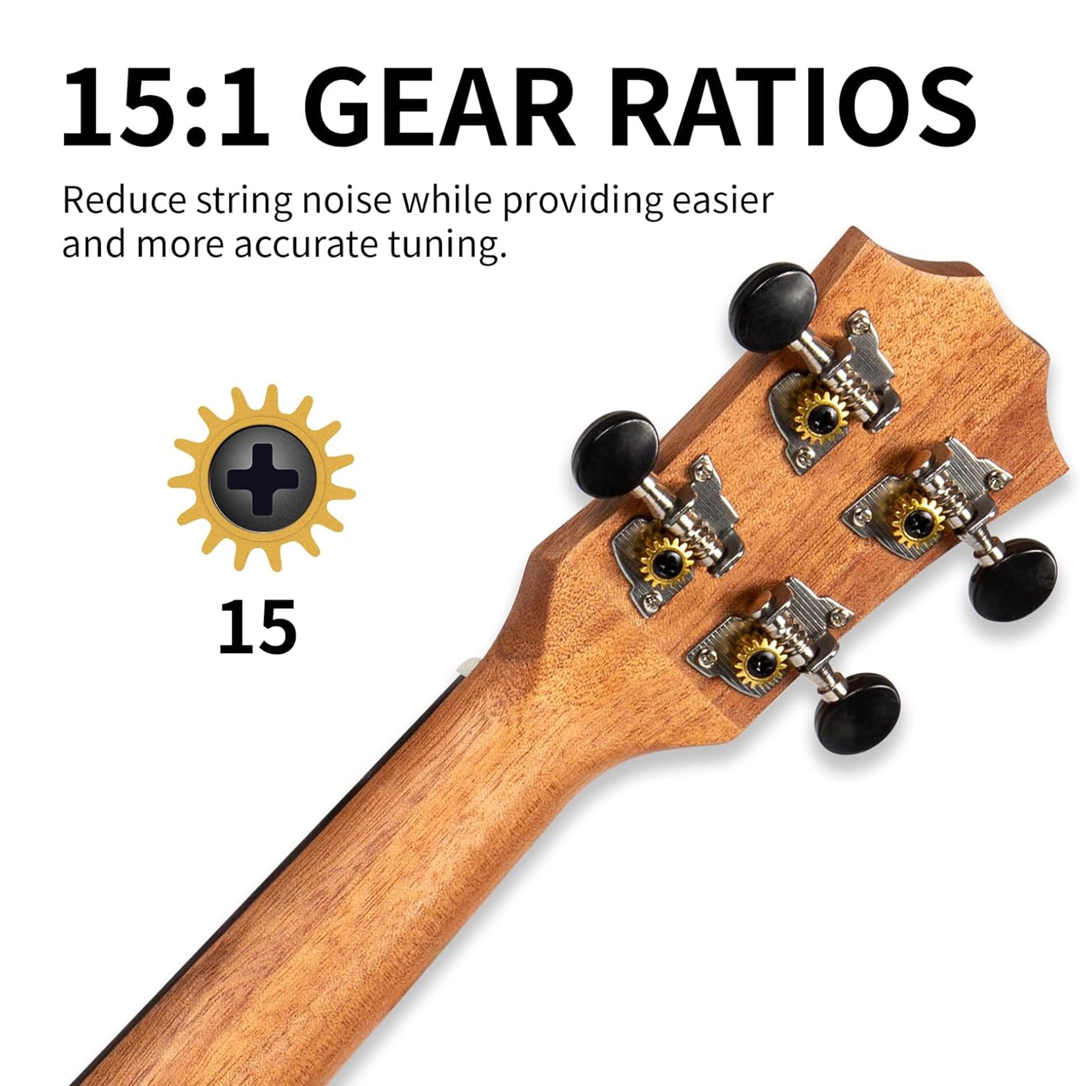 AODSK 23" Concert Ukulele Kit with Gig Bag, Strap, Extra Strings, Picks, Online Lesson, Ukelele Adult Beginner Series AUC-P06