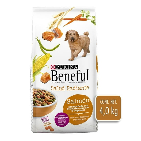 Alimento para Perro Beneful Adulto Salud Radiante Todos los Tamaños Sabor Salmón 4.0 kg