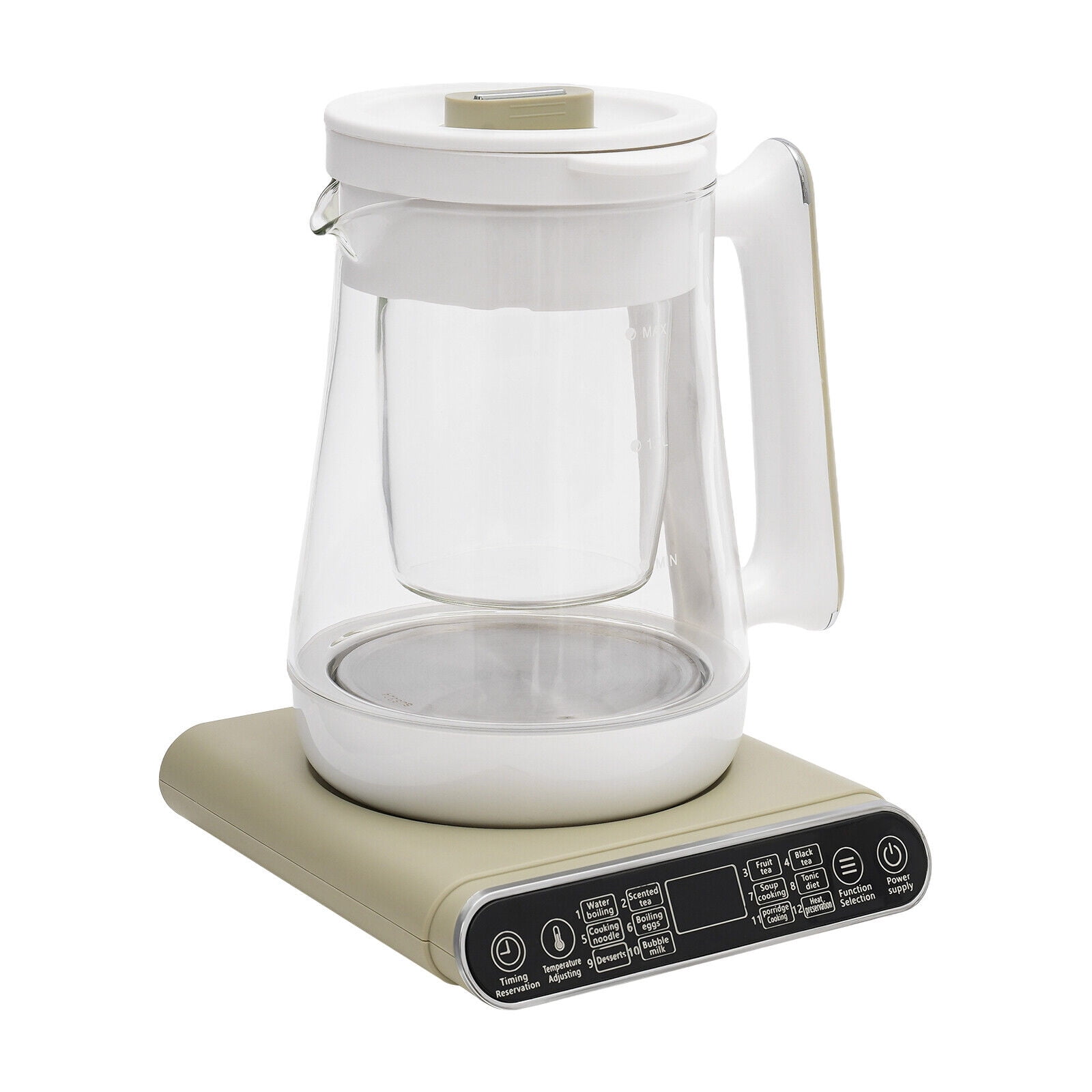 1.8L Electric Kettle - 800W Fast Boiling, Touch Control, Clear Glass with LED Light, Auto Shut-Off