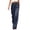 c01Blue, variant on Womens Silk Satin Pants Casual Loose Lounge Pants Elastic Waist Drawstring Flowy Wide Leg Trousers with Pockets Black M