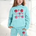 thumbnail image 2 of DHFJKG 2 Piece Suit Children Kids Boys Girls Long Sleeve Love Heart Printed Lightweight Hoodie Sweatshirts And Long Pants Set Outfit O-Neck Cute Outfit, 2 of 7