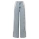 thumbnail image 3 of WILLBEST Pantalones Casuales para Mujer, Vaqueros elegantes con Rayas de Patchwork, Cintura Alta, Corte Holgado, Vaqueros con Bloques de Color, Pantalones Rectos de Pierna Ancha Grande, 3 of 4