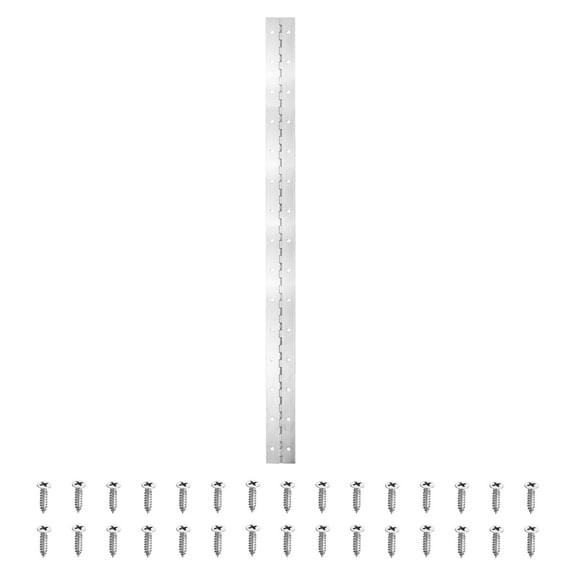 30x2 Inch Heavy Duty Piano Hinge, 1 Pack Continuous Hinge with Hole for Piano Gate Door Wooden Box, Silver