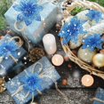 thumbnail image 3 of 24 adornos de árbol de Navidad brillantes, adornos de flores navideñas (azul), 3 of 3