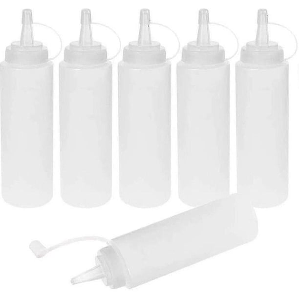 Botella con dosificador, botella exprimible, botella exprimible, 6 botellas para salsa de 250 ml