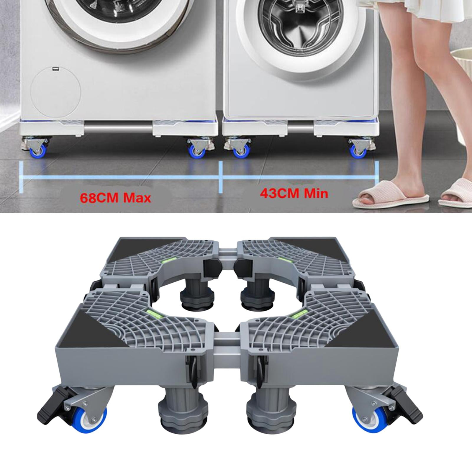 Fridge 4 Swivel Wheels Washing Machine Stand Base Length, Width, Height Adjustable - Style 2 Gray, Multi
