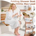 thumbnail image 2 of Asiento de ducha plegable Flngr de 16 pulgadas montado en la pared, 180 kg, 2 of 6
