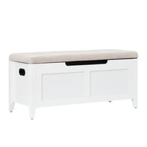 39.4 inches Storage Chest with Upholstered,Storage Bench with 2 Safety Hinges Modern Shoe Bench for Entryway Bedroom Living Room White(15.7"D x 39.4"W x 18.1"H)