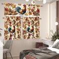 thumbnail image 3 of Yuyamidu Rooster Kitchen Window Curtains Valance and Tier 3 Panel Set Easy to Install Short Tier Curtains with Rod Pockets Soft Contemporary Trendy Valances Home Decor, 3 of 5