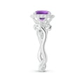 thumbnail image 3 of ANGARA Natural 1.15 Ct. Amethyst with Diamond Halo Ring in 14K White Gold for Women (Ring Size: 5.5), 3 of 9