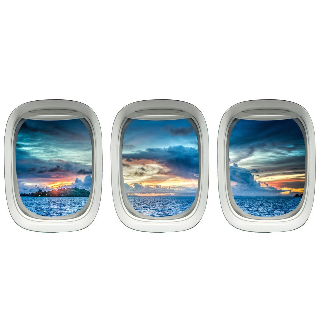 VWAQ Aircraft Windows Aviation Wall Decor Plane Window Clings