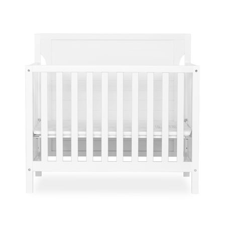 UPC: 0811048039293 | Dream On Me Bellport 4 in 1 Convertible Mini/Portable Crib in White Non-Toxic Finish Made of Sustainable New Zealand Pinewood with 3 Mattress Height Settings