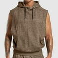 thumbnail image 2 of Krdevn Men Vintage Drawstring Hooded Casual Vest Loose and Comfortable Business Vest,Tank Tops Men,XL, 2 of 8