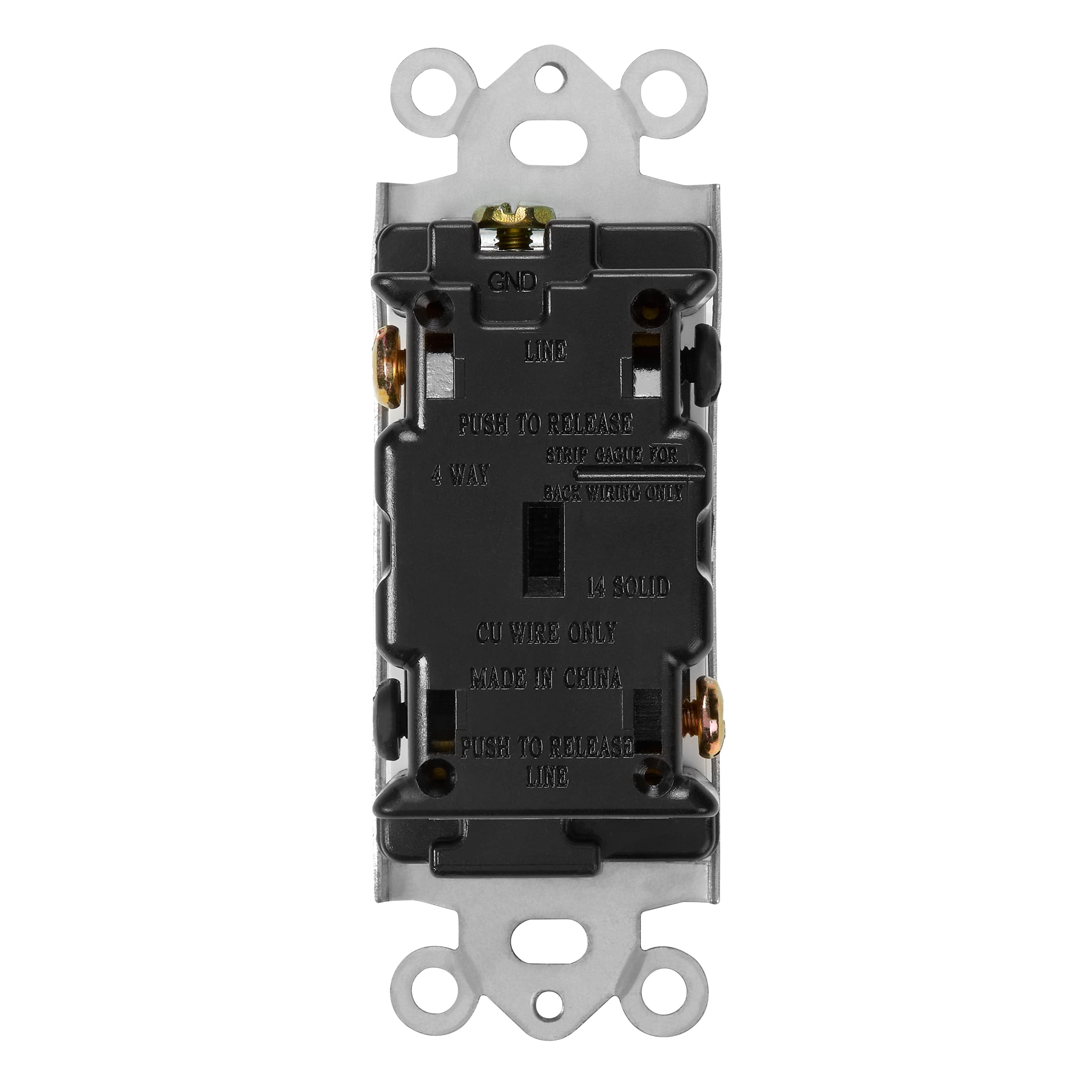 Maxxima 4-Way / Single Pole Decorative Wall Light Switch 15A On/Off Soft Touch Rocker Light, Paddle Wall Switch Replacement, Perfect for Household Lighting, Wall Plates Included - 4 Pack