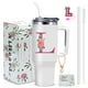 thumbnail image 1 of Vaso AiHeart de acero inoxidable de 40 oz con asa y pajita, 1 of 7