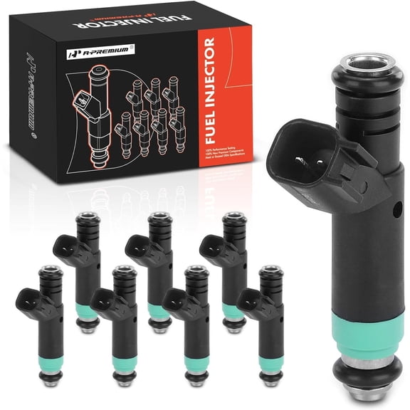 A-Premium Fuel Injectors Compatible with Chrysler Aspen & Dodge Ram 1500, Durango, Dakota & Jeep Grand Cherokee, Commander & Mitsubishi Raider, 4.7L, Set of 8, Replace# 8001482N