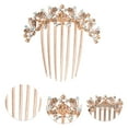 thumbnail image 3 of Unique Bargains 1 Pc Women's Butterfly Rhinestones Side Comb for Parties Champagne Alloy, 3 of 4