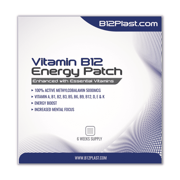 B12Plast Transdermal Vitamin B12 Patch 5000mcg Plus 10 Essential