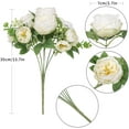 thumbnail image 4 of Artificial Flowers 2 Bunches Fake Peony Silk Flowers Arrangements with Eucalyptus Leaves Faux Realistic Bouquet for Wedding Decoration Home Table Centerpiece (Cream White), 4 of 5