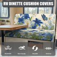 thumbnail image 4 of Uorisanigo RV Dinette Cushion Covers - Stretchable Blue Flower Butterfly Camper Bench Seat Covers for Travel Trailer Couch, Washable ＆ Easy to Install(1 Backrest Cover & 1 Bench Cover), 4 of 7