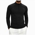 thumbnail image 3 of ZIXKCGDSE Quarter Zip Pullover Men Long Sleeve Shirts Fitness Sports Workout Gym Athletic Tee Size 2XL, 3 of 4