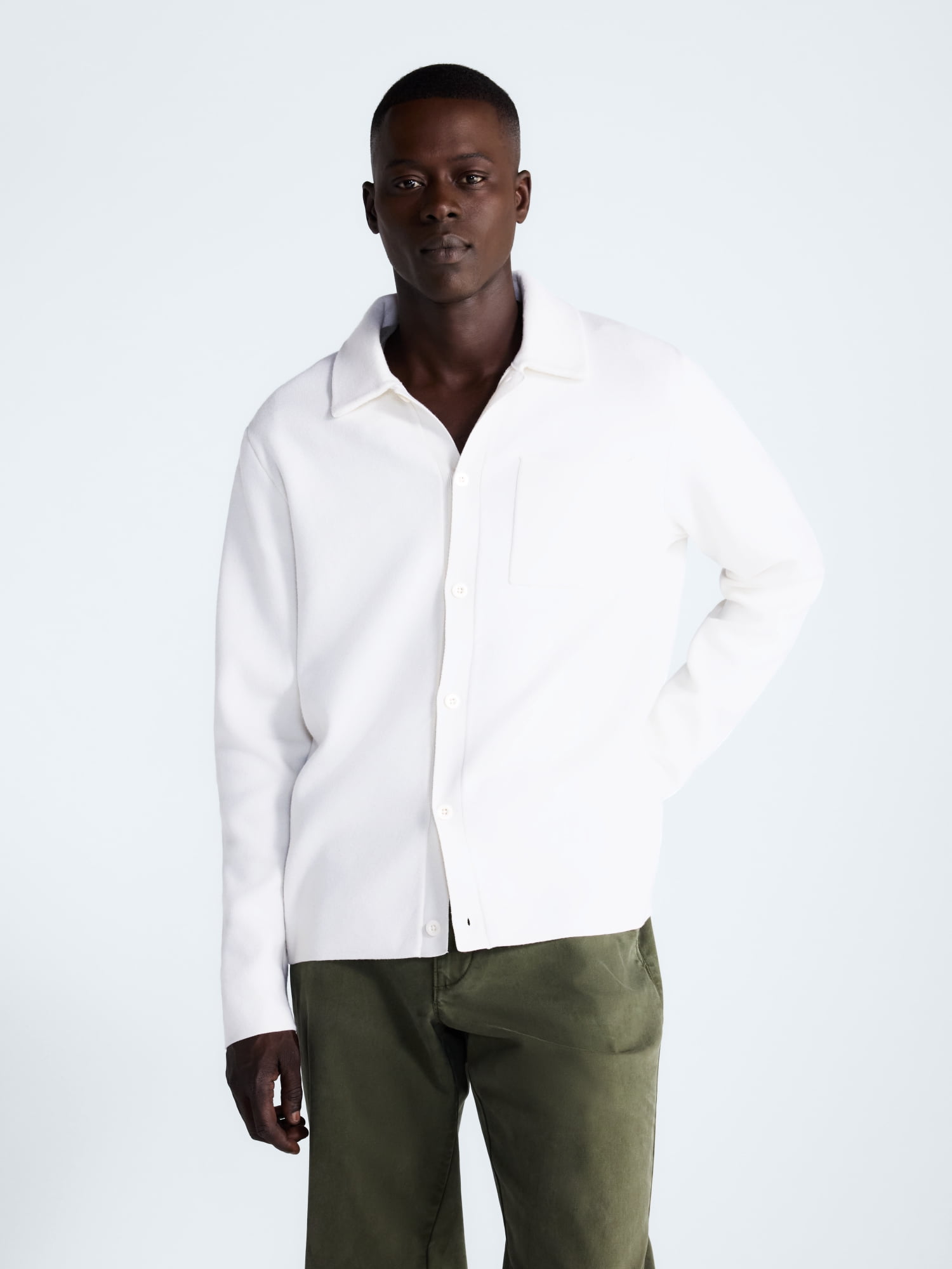 Free Assembly Men's Cozy Yarn Cardigan Sweater with Long Sleeves, Sizes XS-3XL