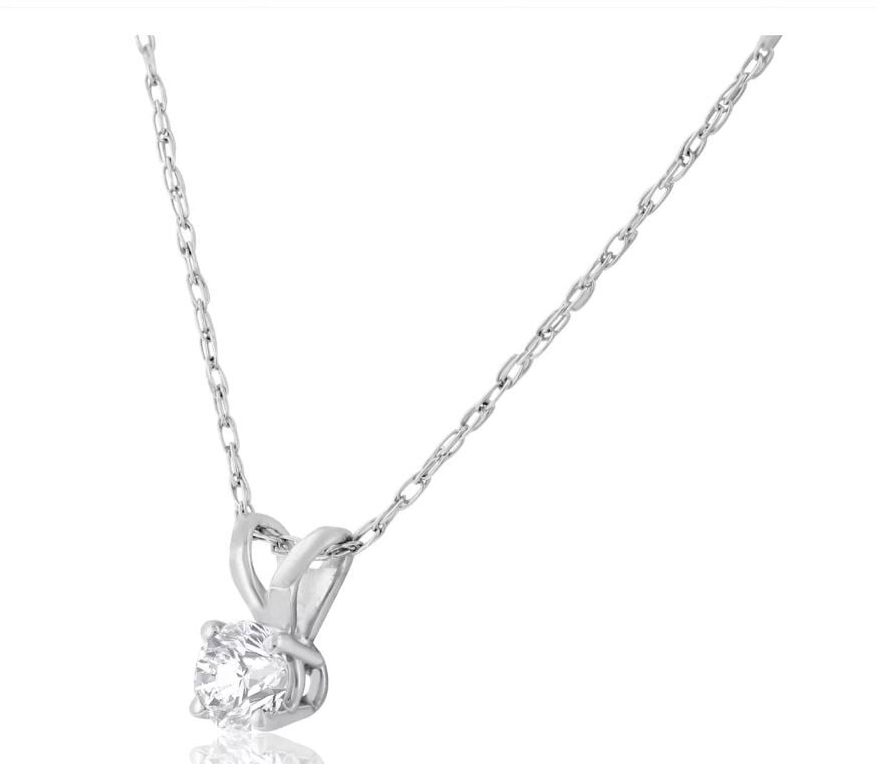 Diamond Letter V Necklace 1/10 ct tw Round-cut Sterling Silver 18